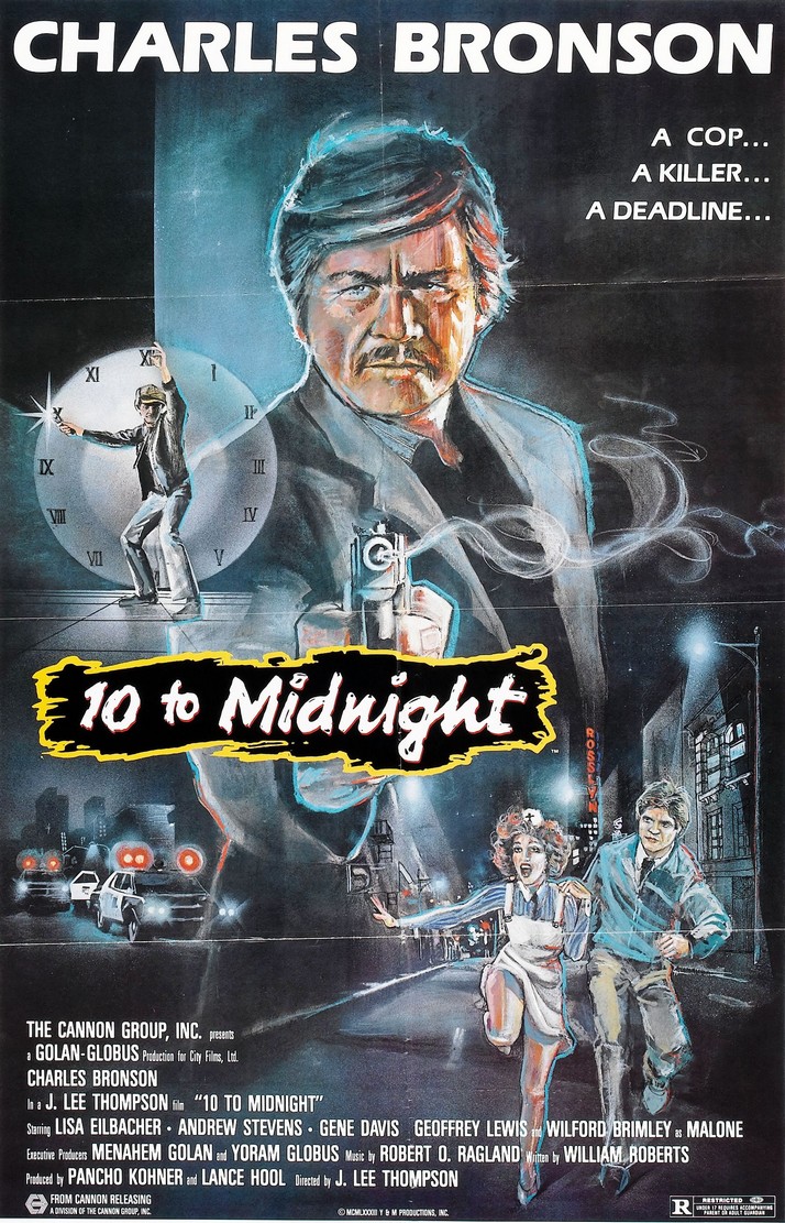 The movie poster for 10 to Midnight.