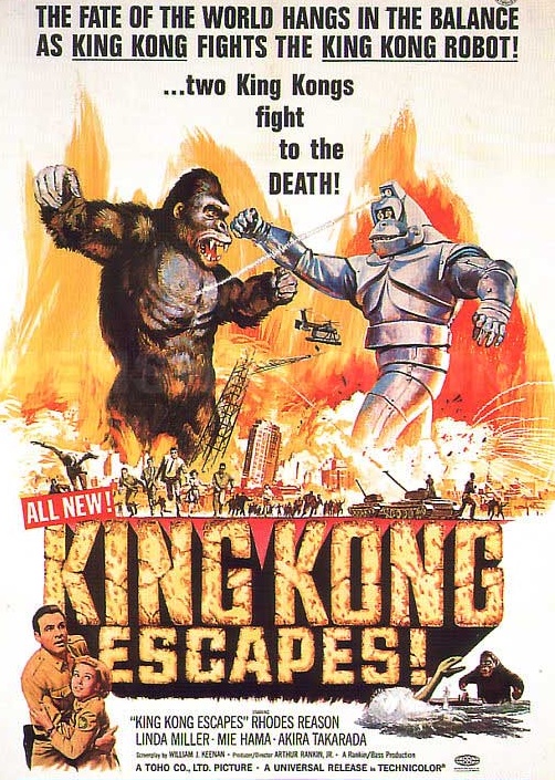 The movie poster for King Kong Escapes.