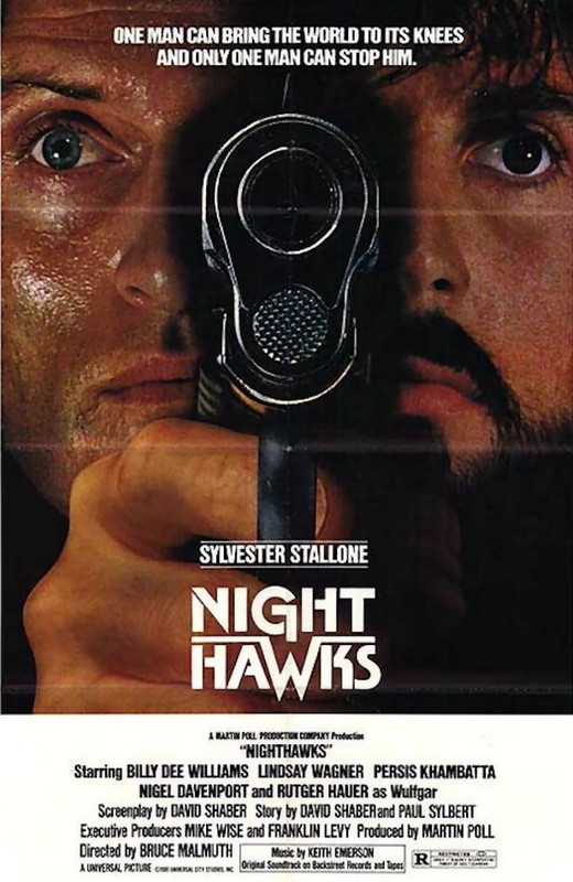 The movie poster for Nighthawks.