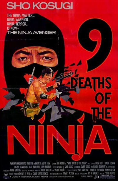 The movie poster for Nine Deaths of the Ninja.