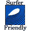 An oldschool image of the words 'Surfer Friendly' that's transparency on a dark background makes it look ugly.